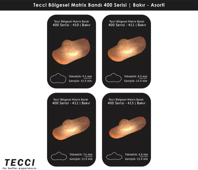 Tecci Bölgesel Matrix Bandı 400 Serisi Asorti – Bakır