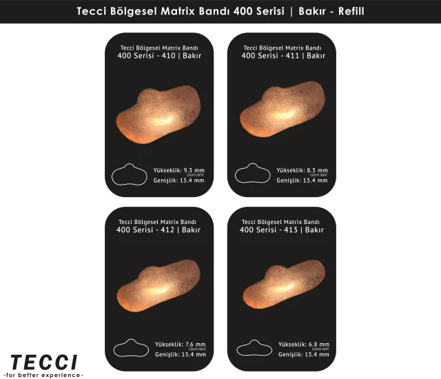 Tecci Bölgesel Matrix Bandı 400 Serisi Refill – Bakır