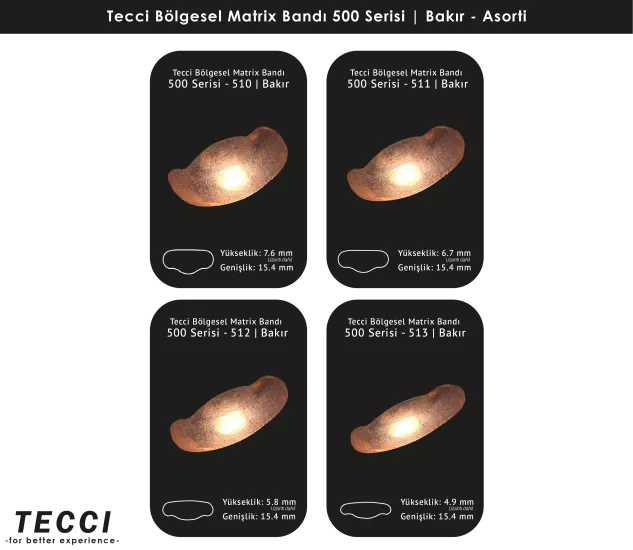 Tecci Bölgesel Matrix Bandı 500 Serisi Asorti – Bakır