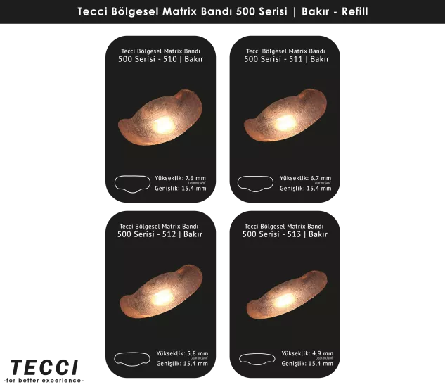 Tecci Bölgesel Matrix Bandı 500 Serisi Refill – Bakır