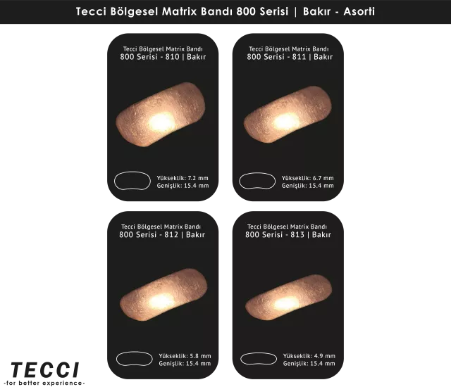 Tecci Bölgesel Matrix Bandı 800 Serisi Asorti – Bakır