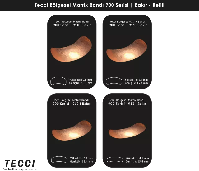 Tecci Bölgesel Matrix Bandı 900 Serisi Refill – Bakır
