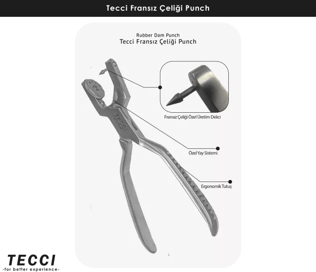 Tecci Fransız Çeliği Rubber Dam Punch