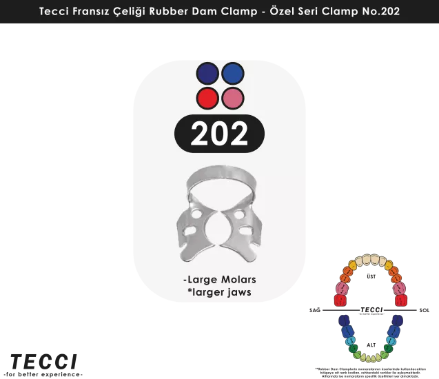 Tecci Fransız Çeliği Rubber Dam Clamp - No.202