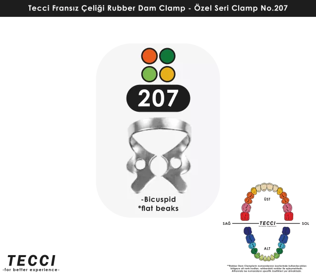 Tecci Fransız Çeliği Rubber Dam Clamp - No.207