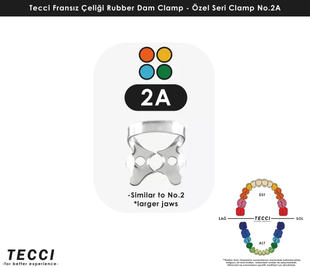 Tecci Fransız Çeliği Rubber Dam Clamp - No.2A