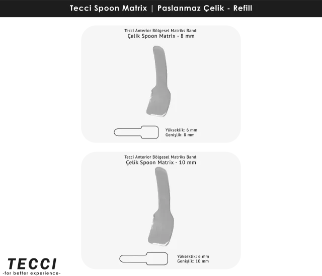 Tecci Spoon Matrix Refill – Paslanmaz Çelik