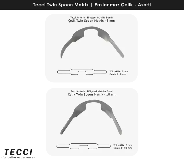 Tecci Twin Spoon Matrix Asorti – Paslanmaz Çelik