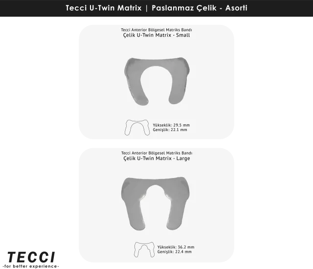 Tecci U-Twin Matrix Asorti – Paslanmaz Çelik