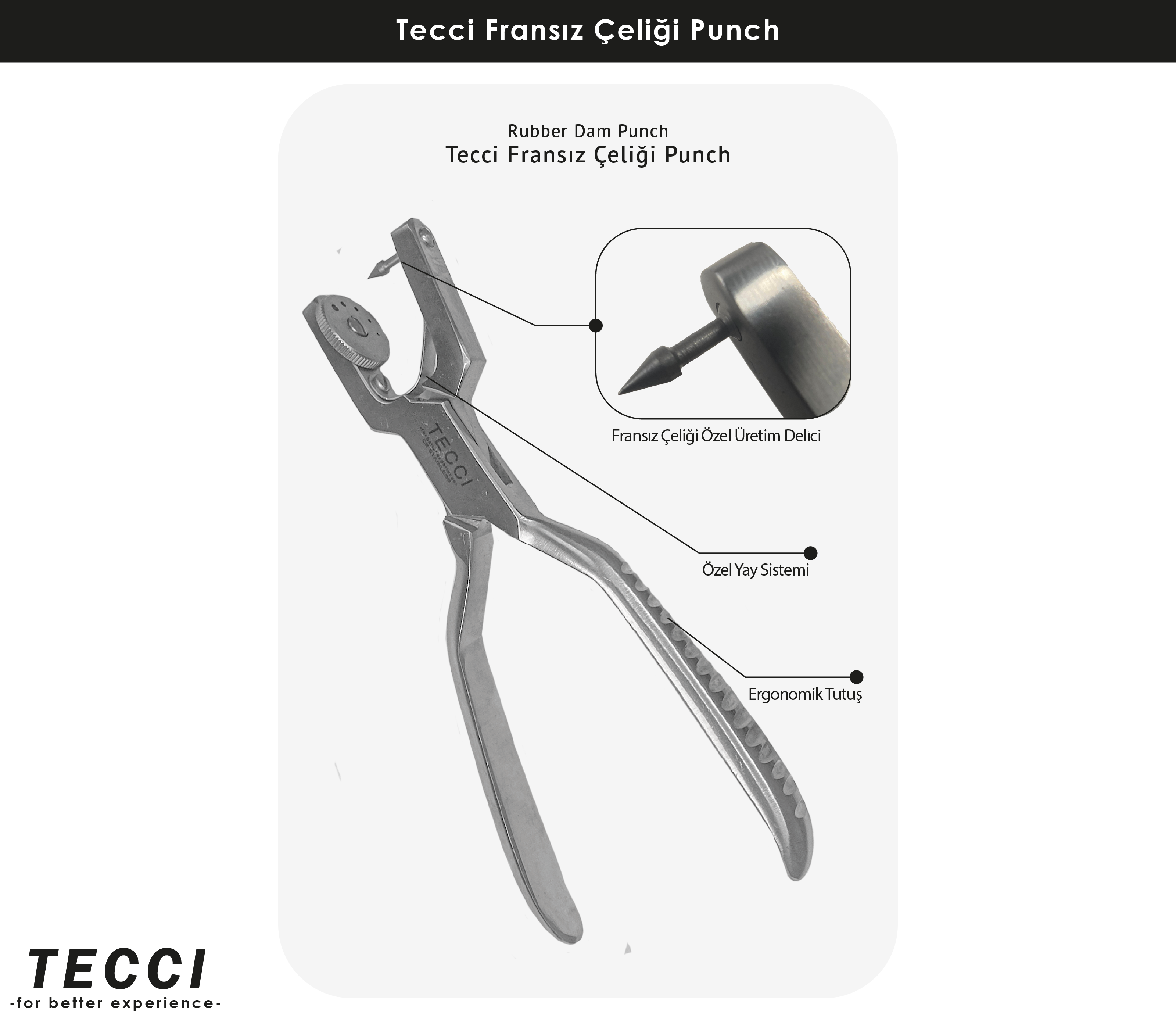 Tecci Fransız Çeliği Rubber Dam Punch