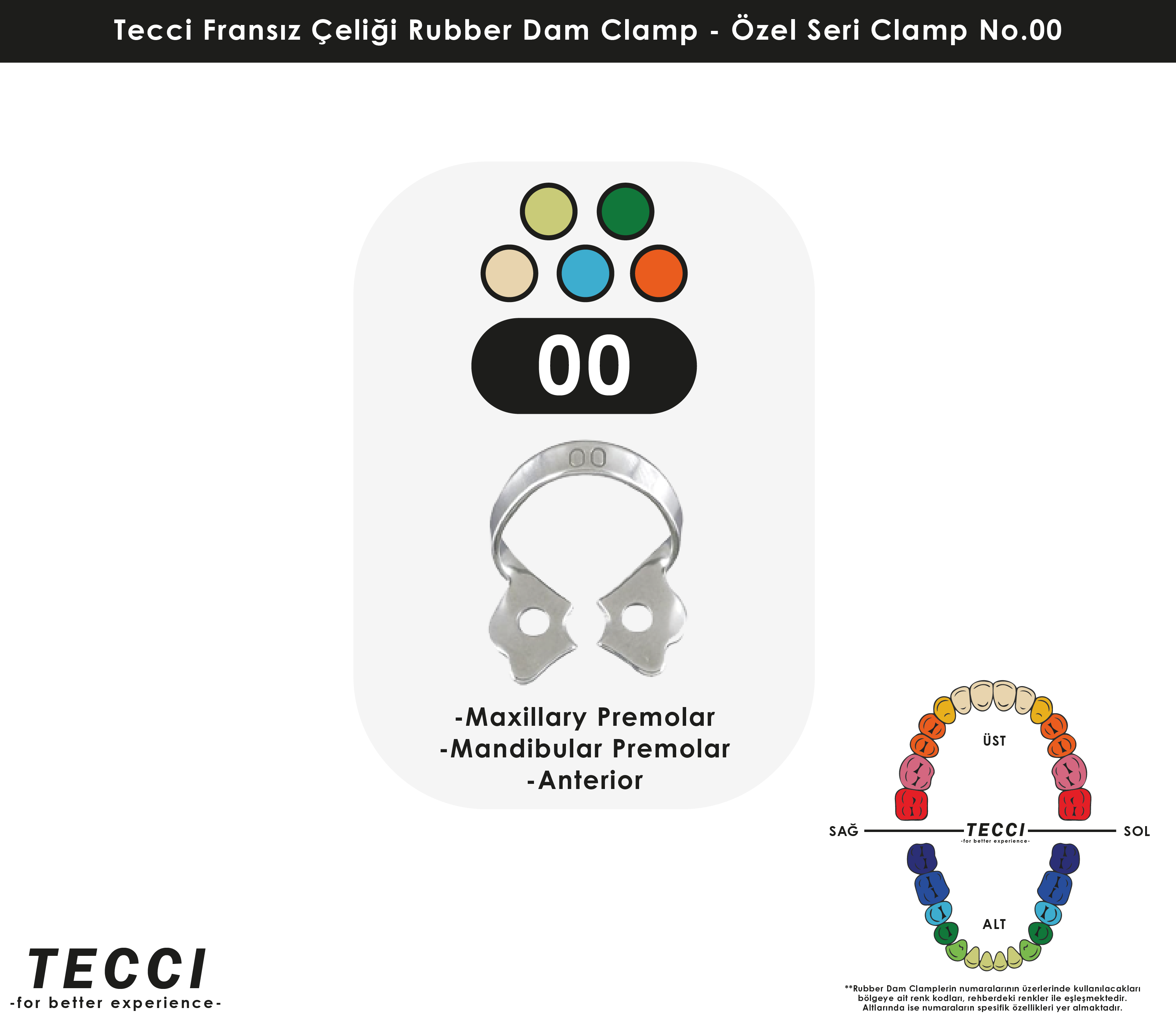 Tecci Fransız Çeliği Rubber Dam Clamp - No.00