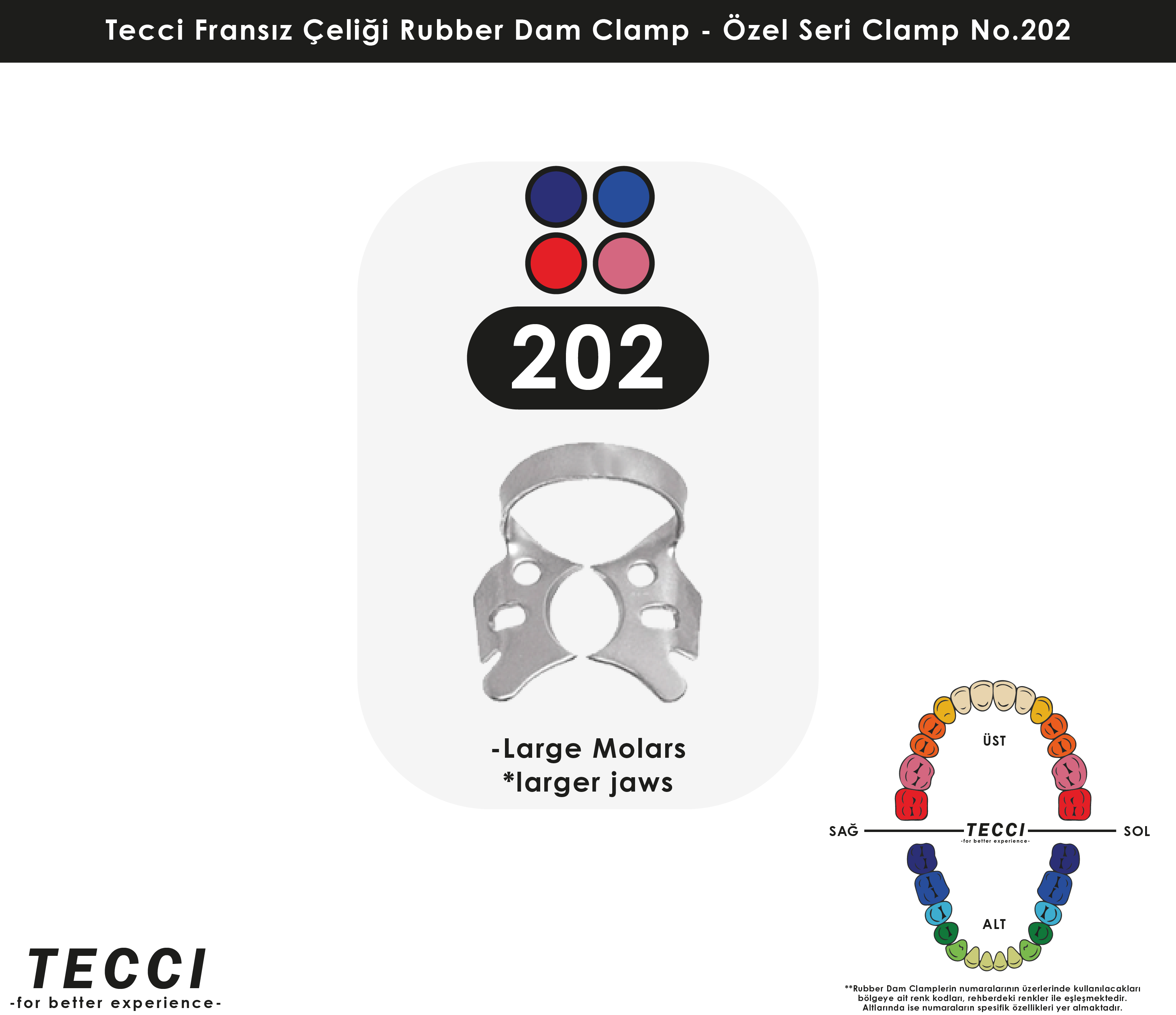 Tecci Fransız Çeliği Rubber Dam Clamp - No.202