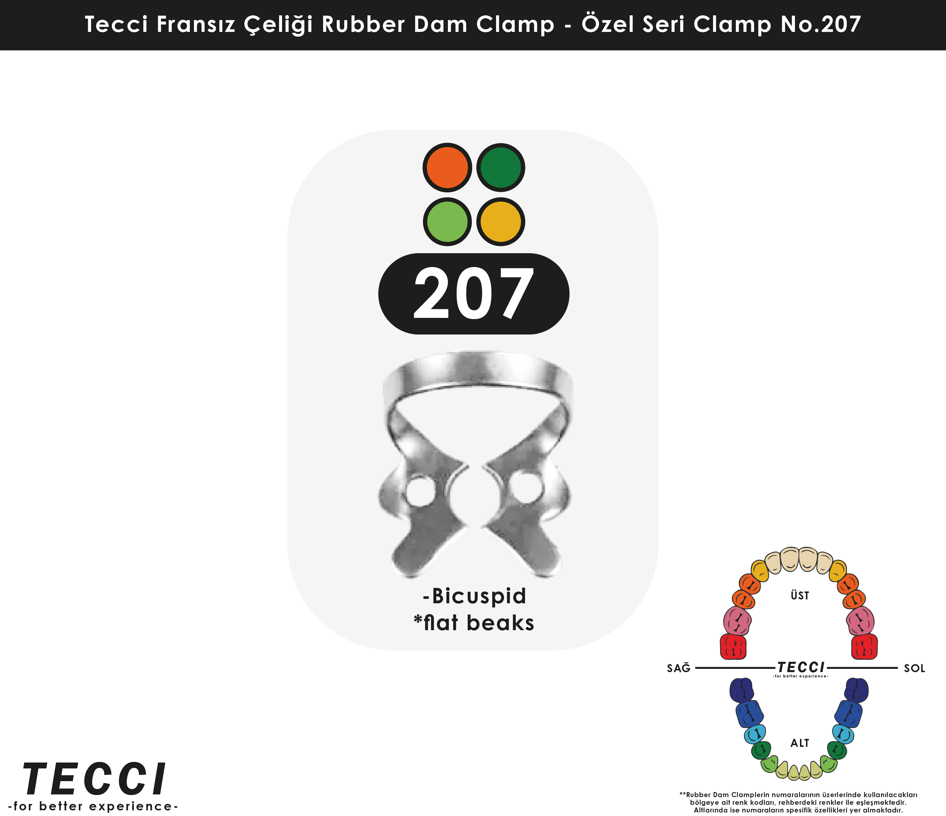 Tecci Fransız Çeliği Rubber Dam Clamp - No.207