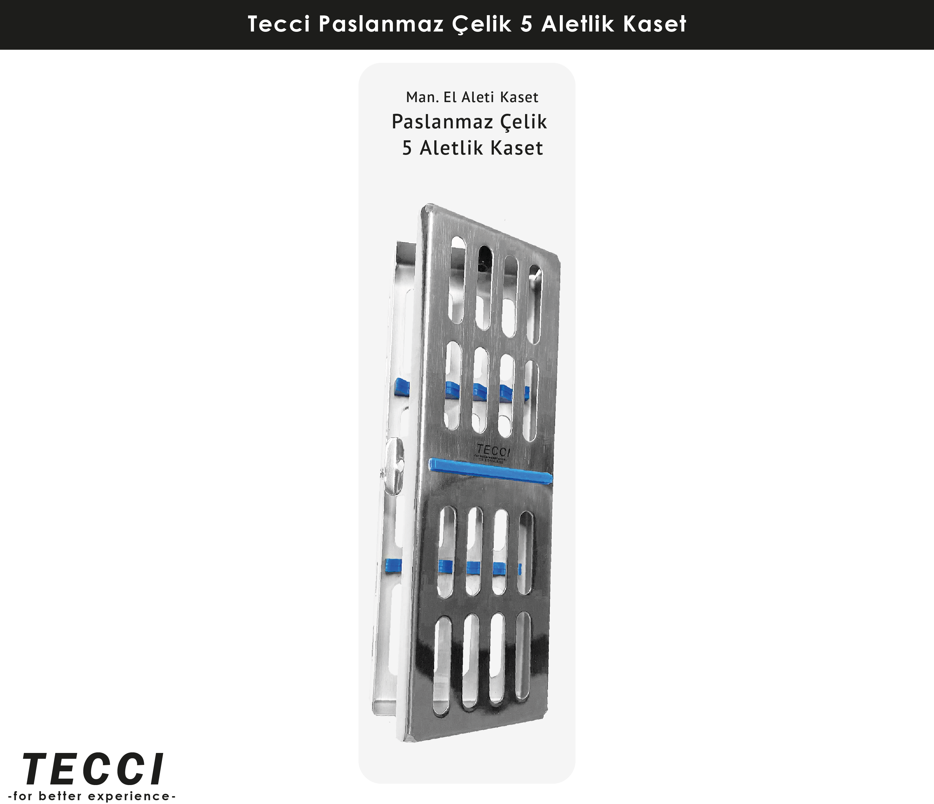 Tecci Paslanmaz Çelik 5 Aletlik Kaset