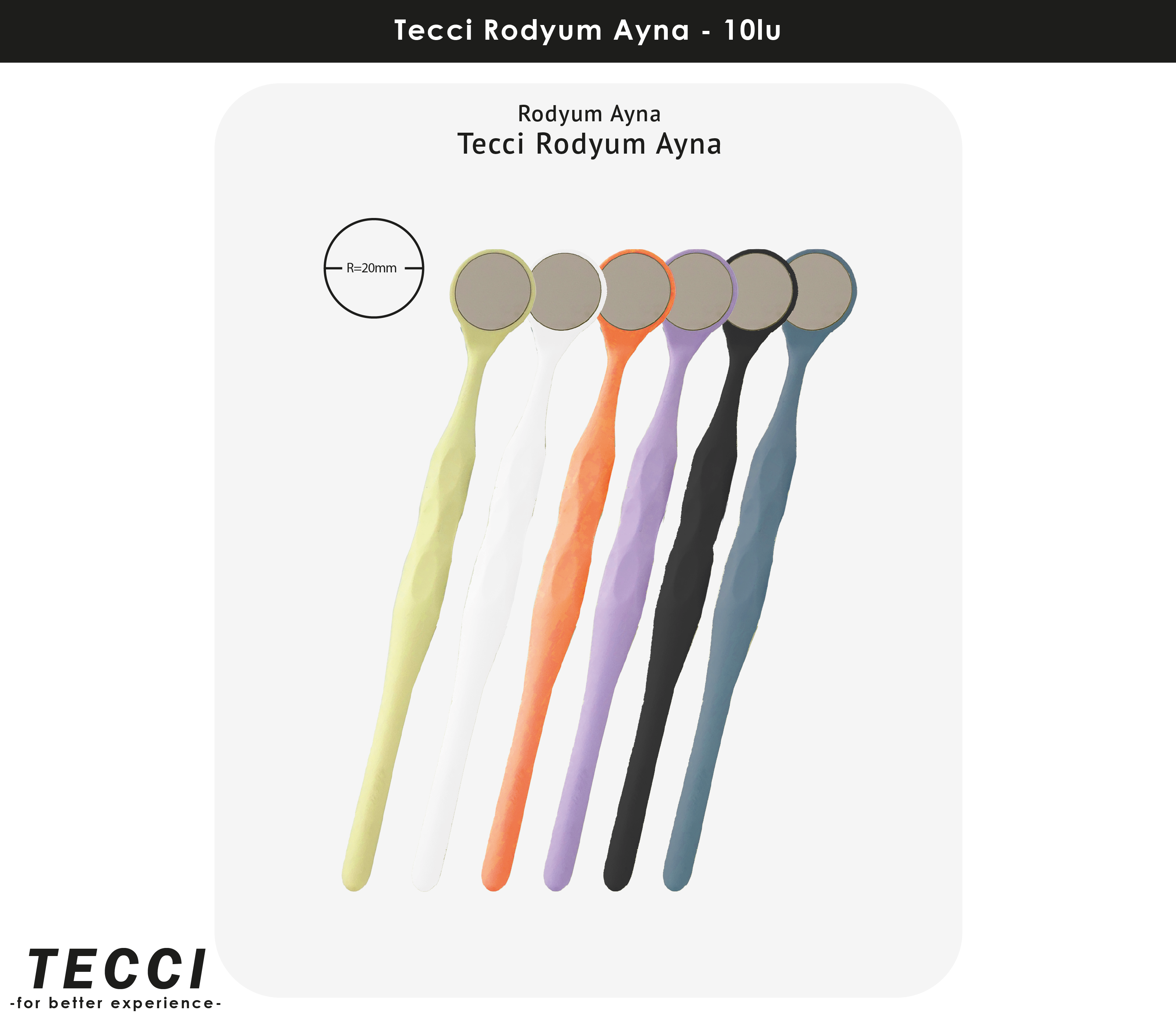 Tecci Rodyum Ayna 10lu
