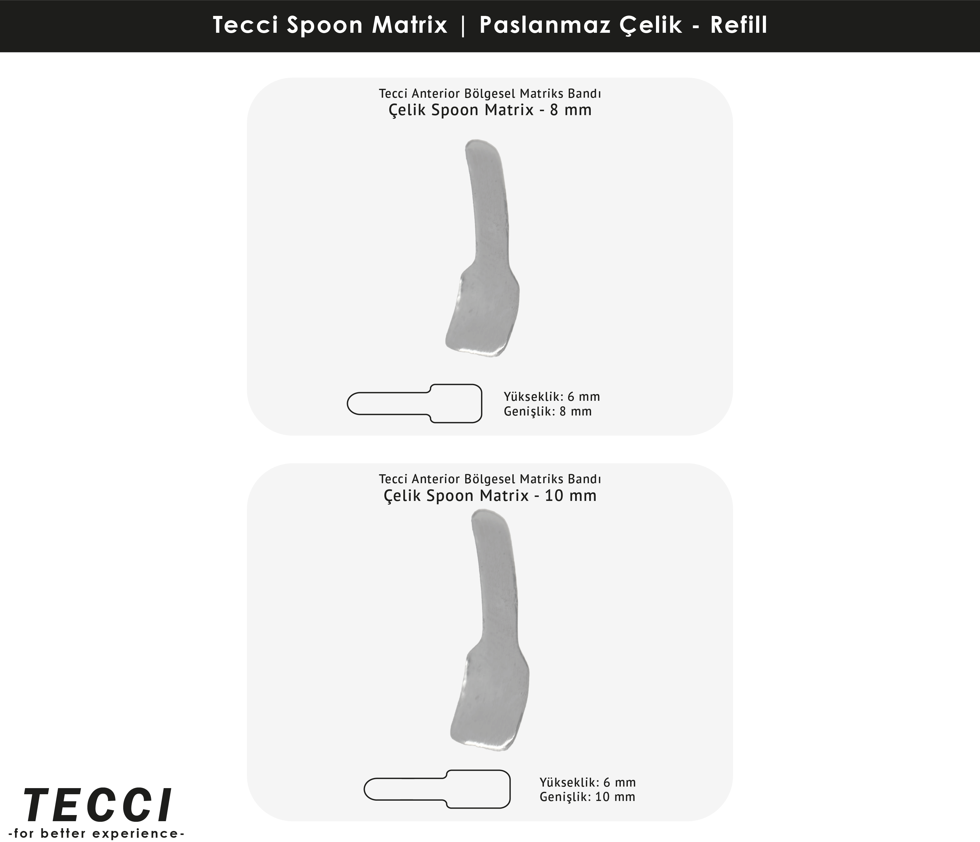 Tecci Spoon Matrix Refill – Paslanmaz Çelik