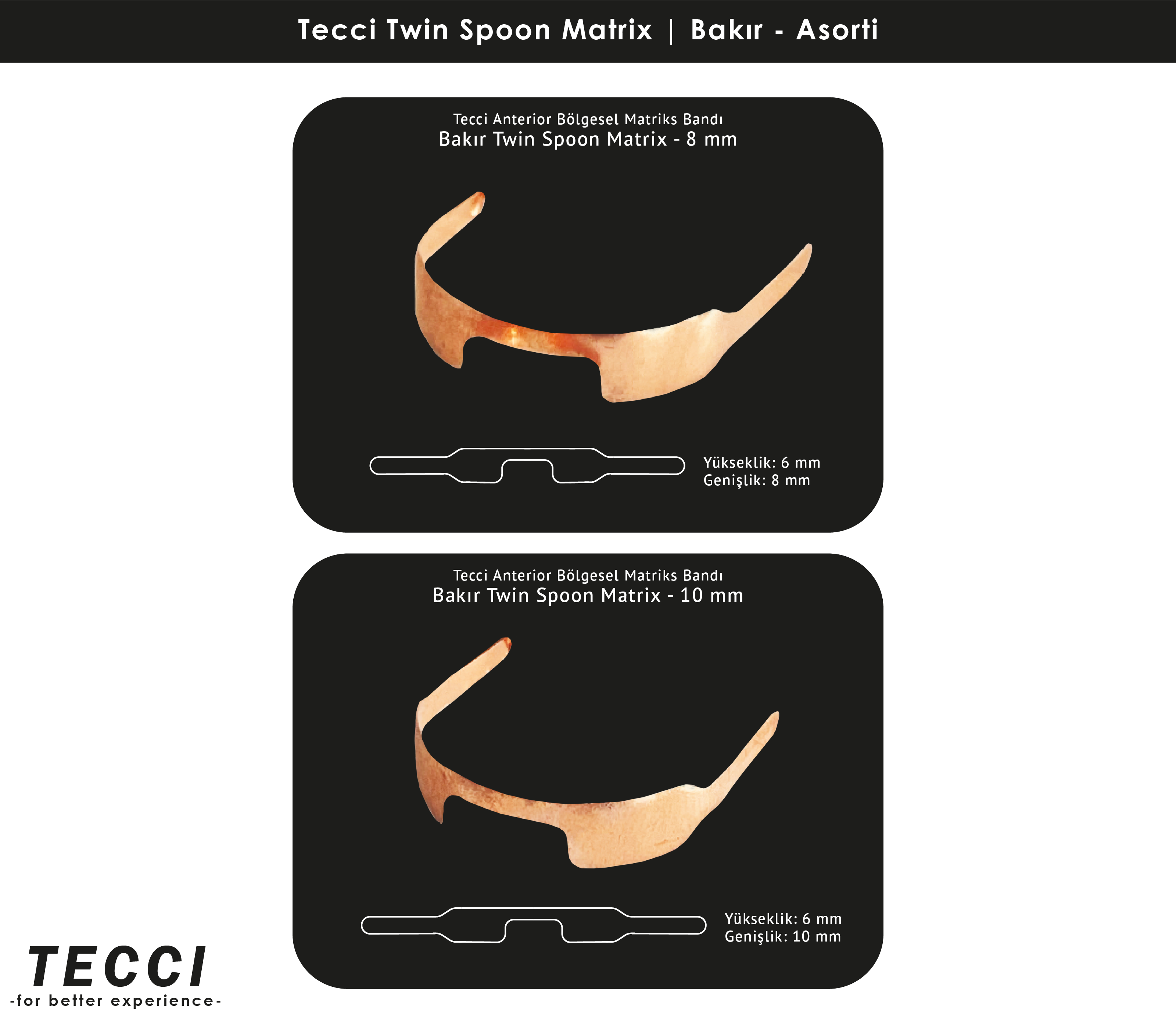 Tecci Twin Spoon Matrix Asorti – Bakır