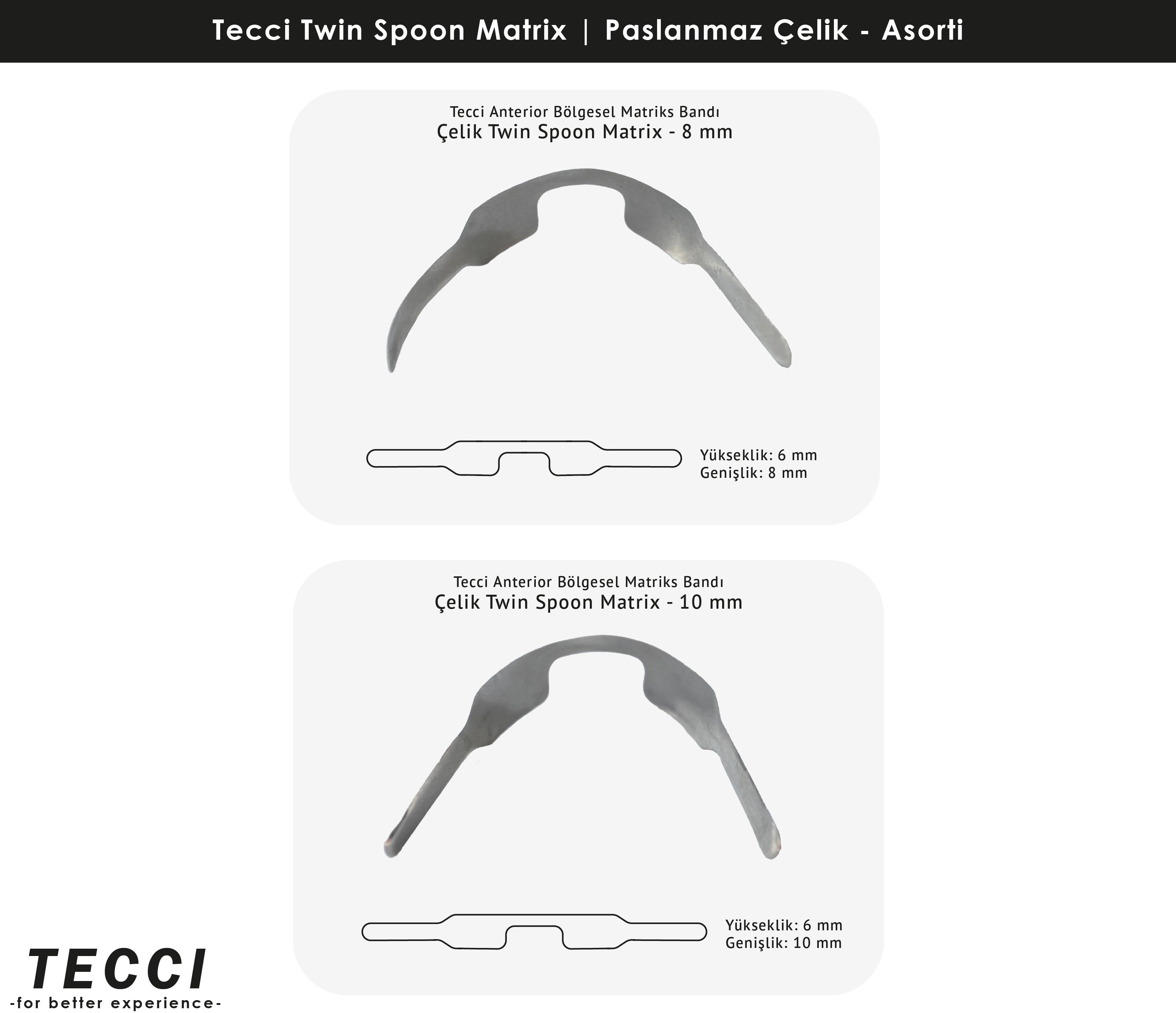 Tecci Twin Spoon Matrix Asorti – Paslanmaz Çelik