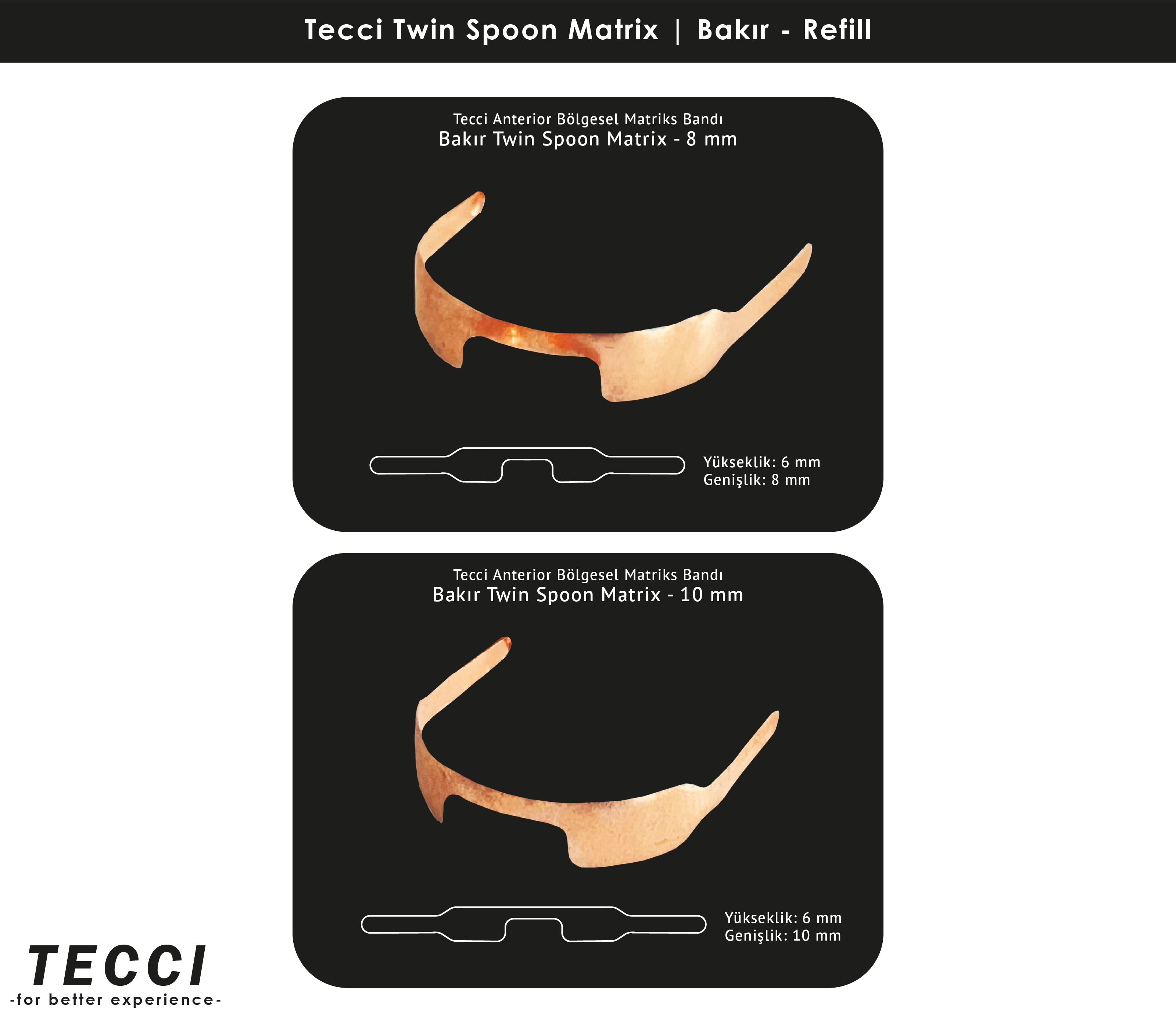 Tecci Twin Spoon Matrix Refill – Bakır