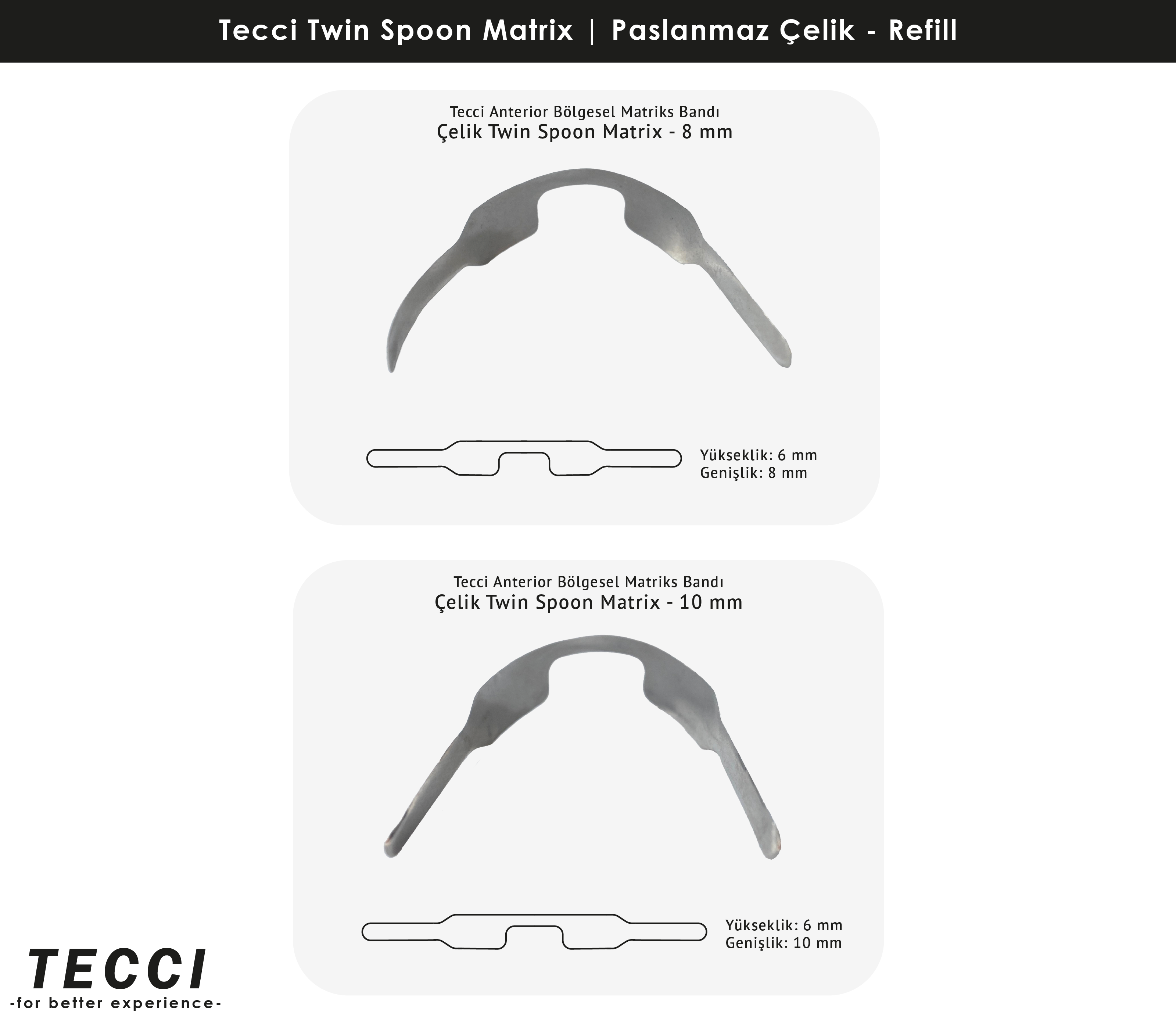 Tecci Twin Spoon Matrix Refill – Paslanmaz Çelik