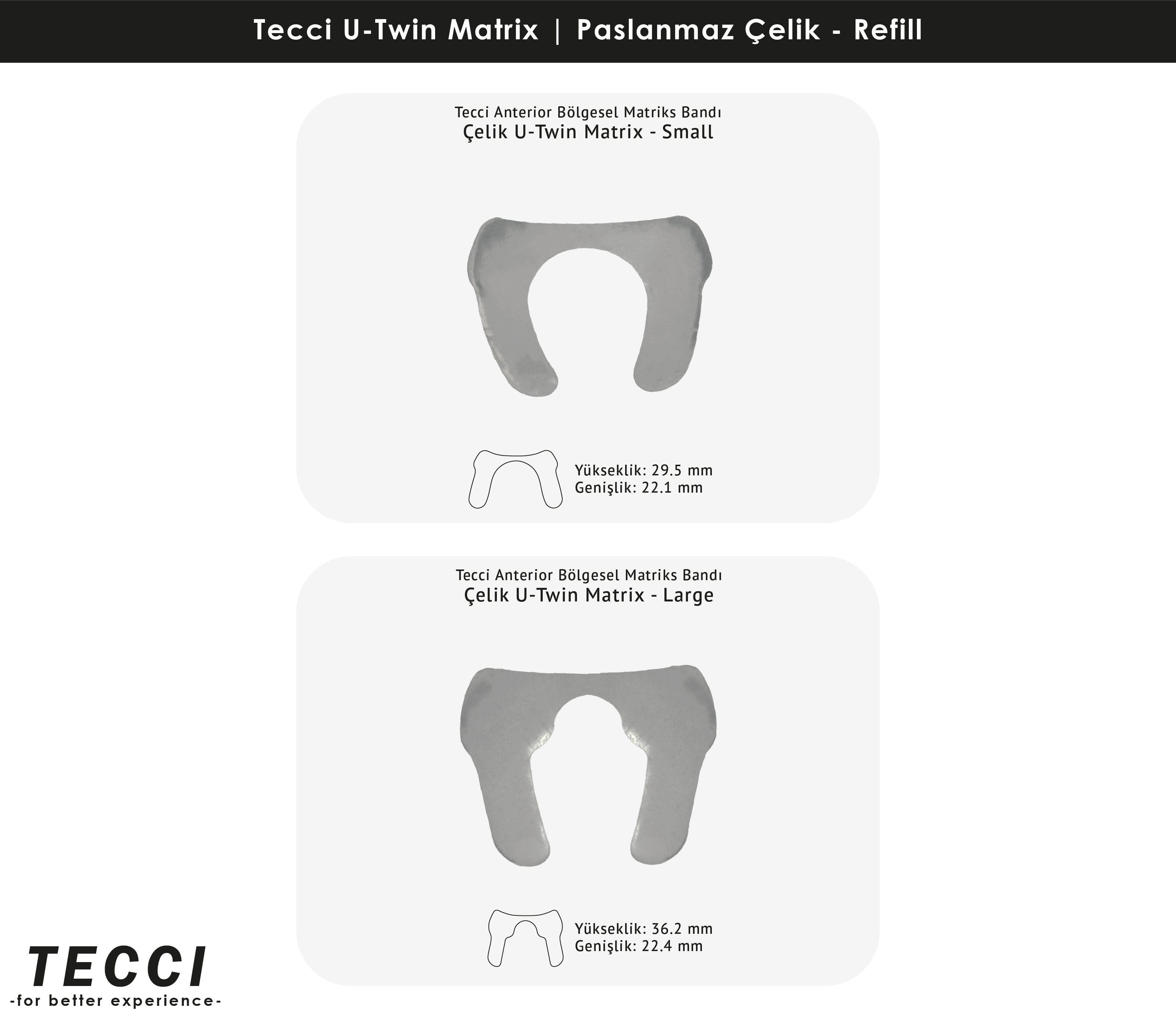 Tecci U-Twin Matrix Refill – Paslanmaz Çelik